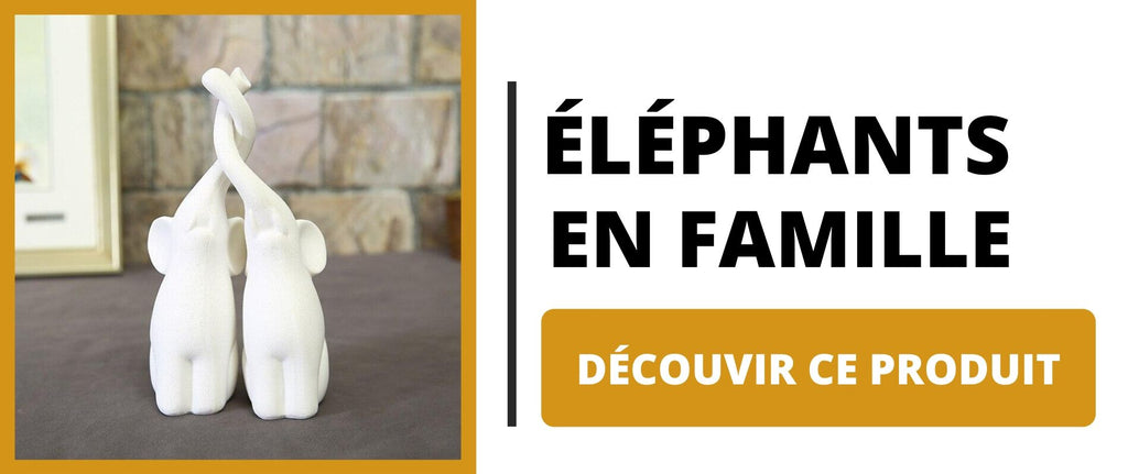 Statue éléphant en famille Monde-Éléphant
