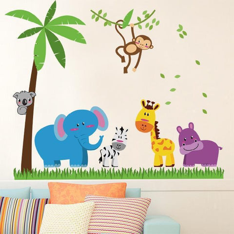 Stickers Elephant Dans La Jungle