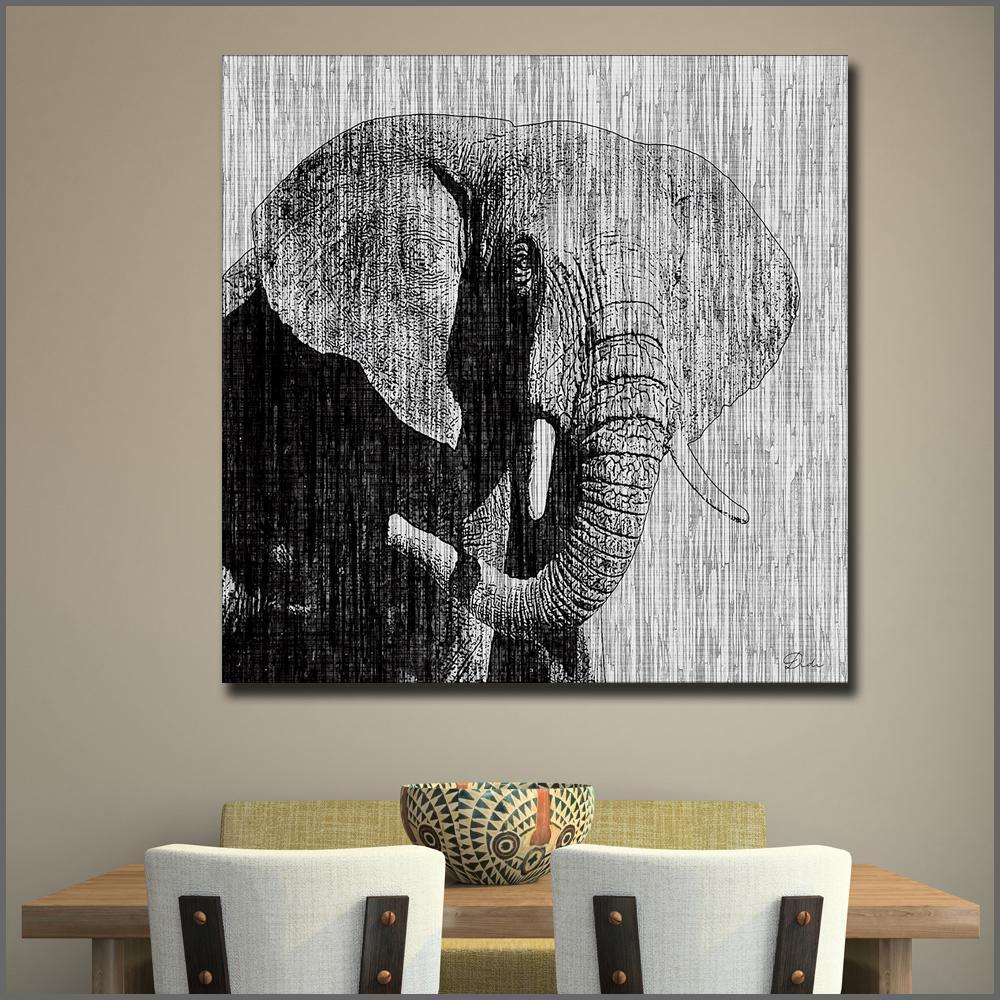 Tableau Elephant Style Dessin