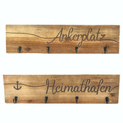 Garderobe "Ankerplatz" "Heimathafen" maritime Hakenleiste Holz - Küstenliebe GmbH