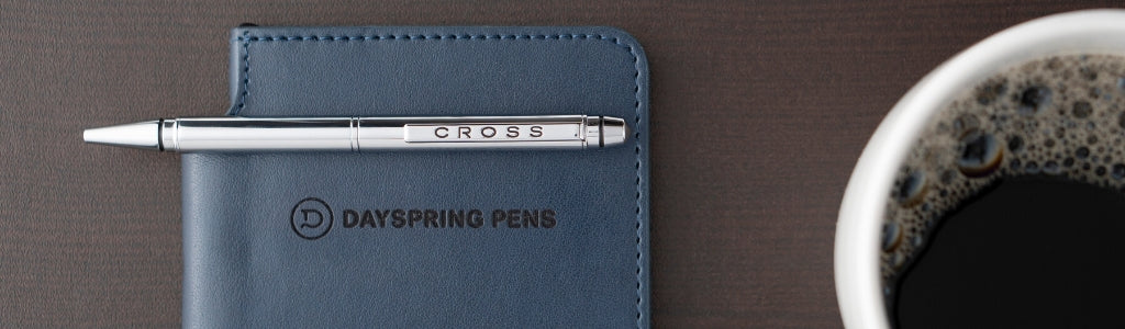 Cross click pen and engraved journal