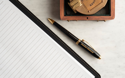 Townsend Black Lacquer Pen with Gold Plated Trim