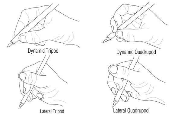 four mature pen grasp patterns for neat handwriting