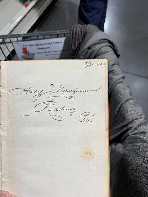 1903 handwriting discovered in store