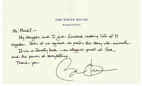 former President Barack Obama handwriting