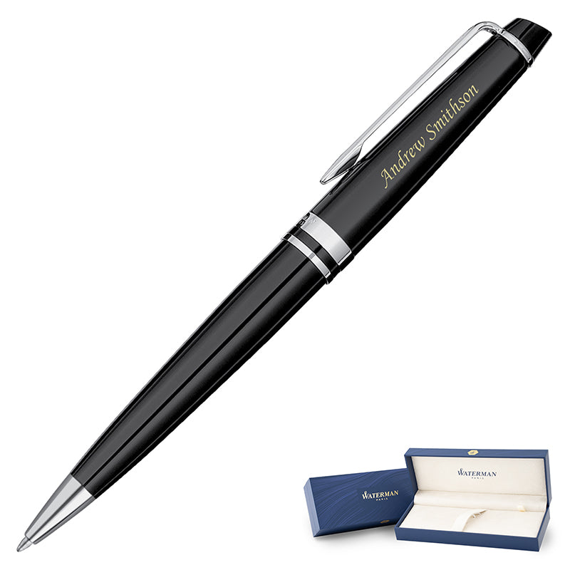 Waterman Expert Ballpoint Black Chrome Trim