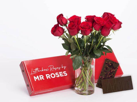 red roses and chocolate gift box from mr roses