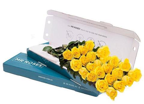 yellow roses gift box