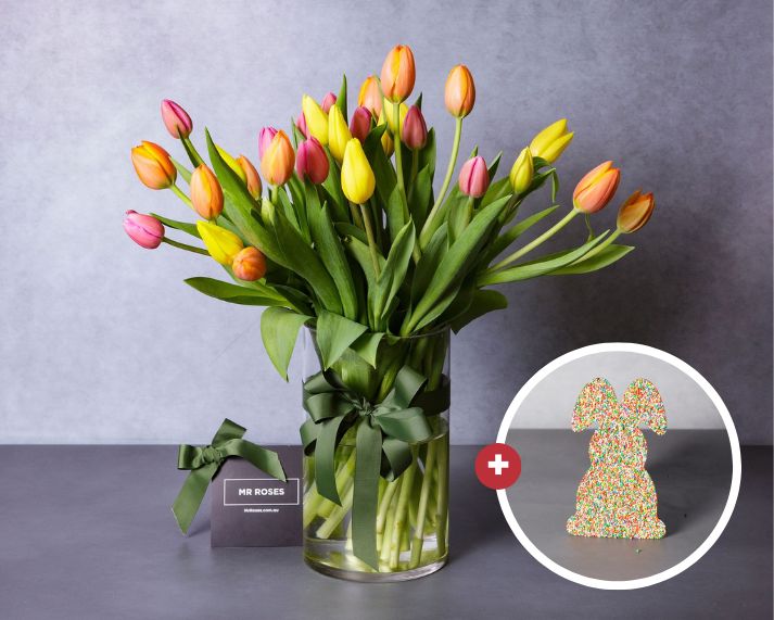 Image of Tulips & Easter Bunny