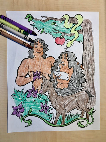 Adam and Eve Coloring Page