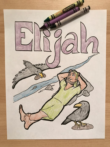 Elijah and the Ravens Coloring Page