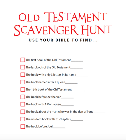 Old Testament Scavenger Hunt