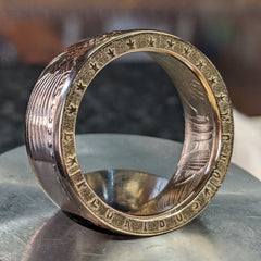 Edge Stamped Gold Eagle Coin Ring