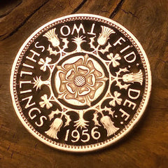 1956 Two Shillings Cut Coin offered by Silver State Foundry