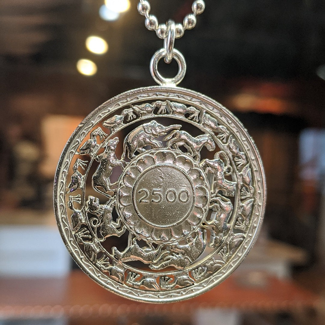 antique silver coin necklace