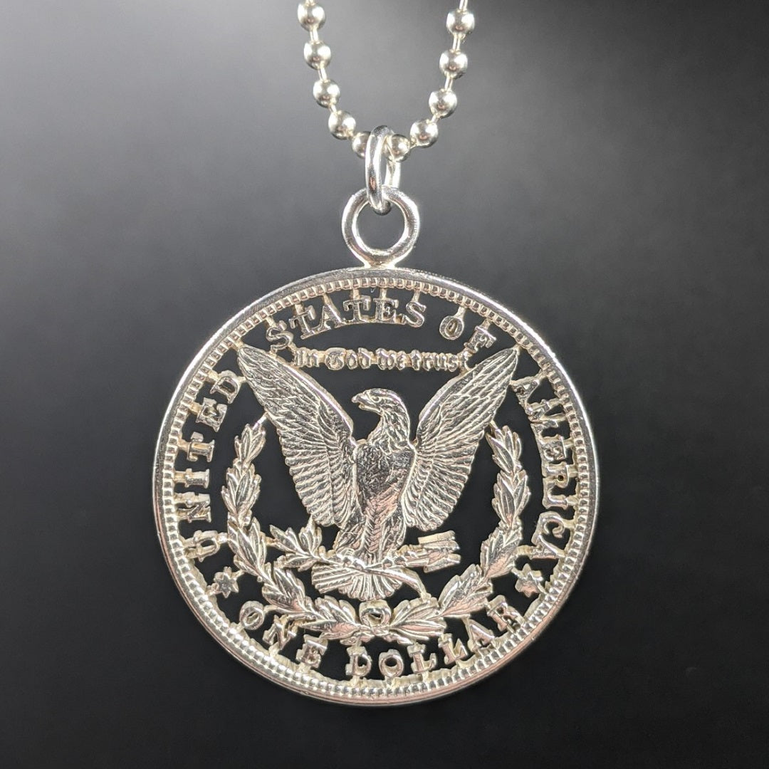 1882 Morgan Silver Dollar Cut Coin Necklace - Silver State Foundry