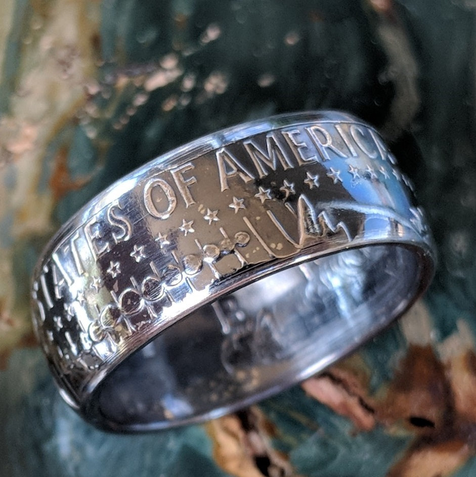 JFK Half Dollar Coin Ring from Silver State Foundry