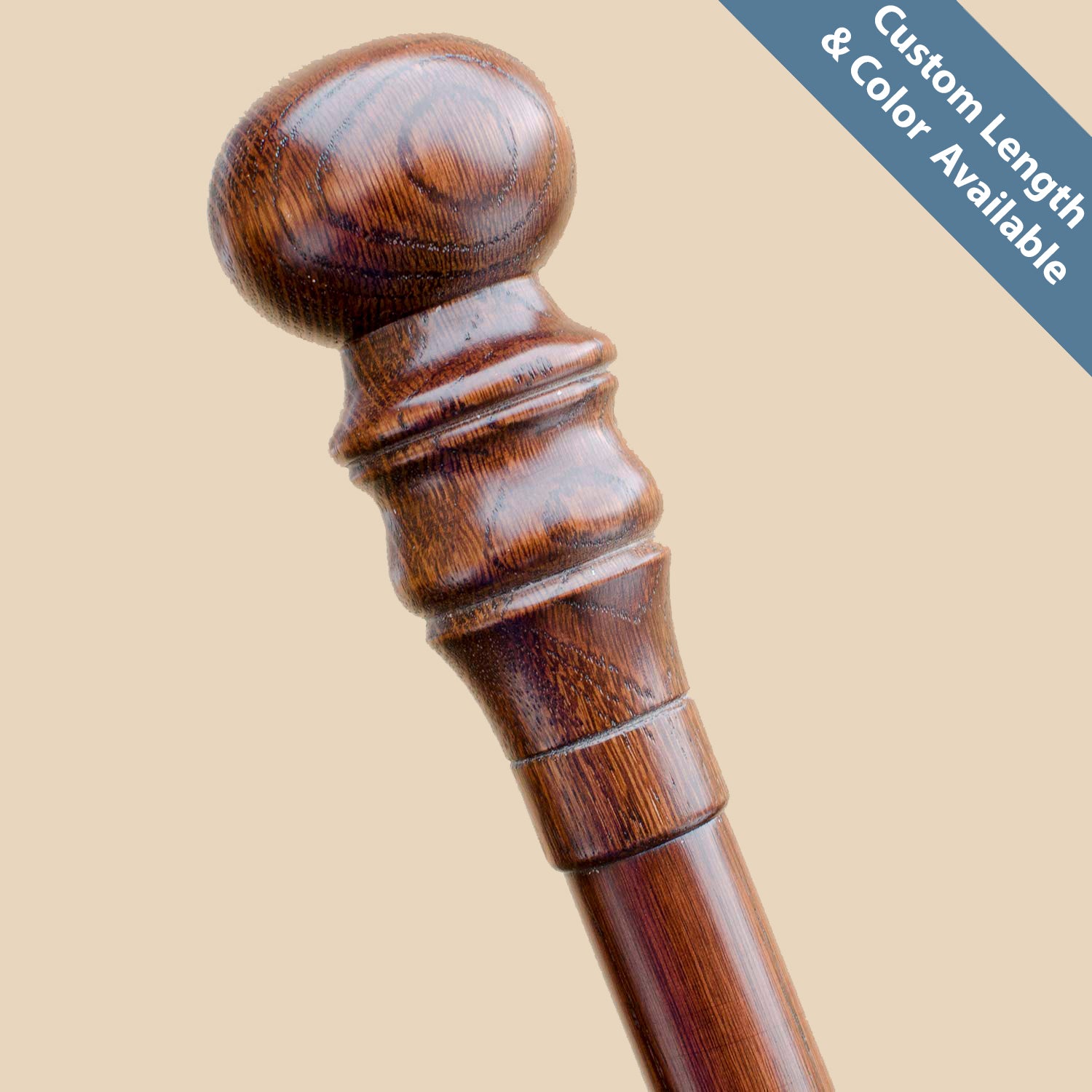 Carved Knob Cane Sturdy Wooden Walking Stick 8731