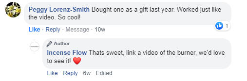 Facebook testimonial