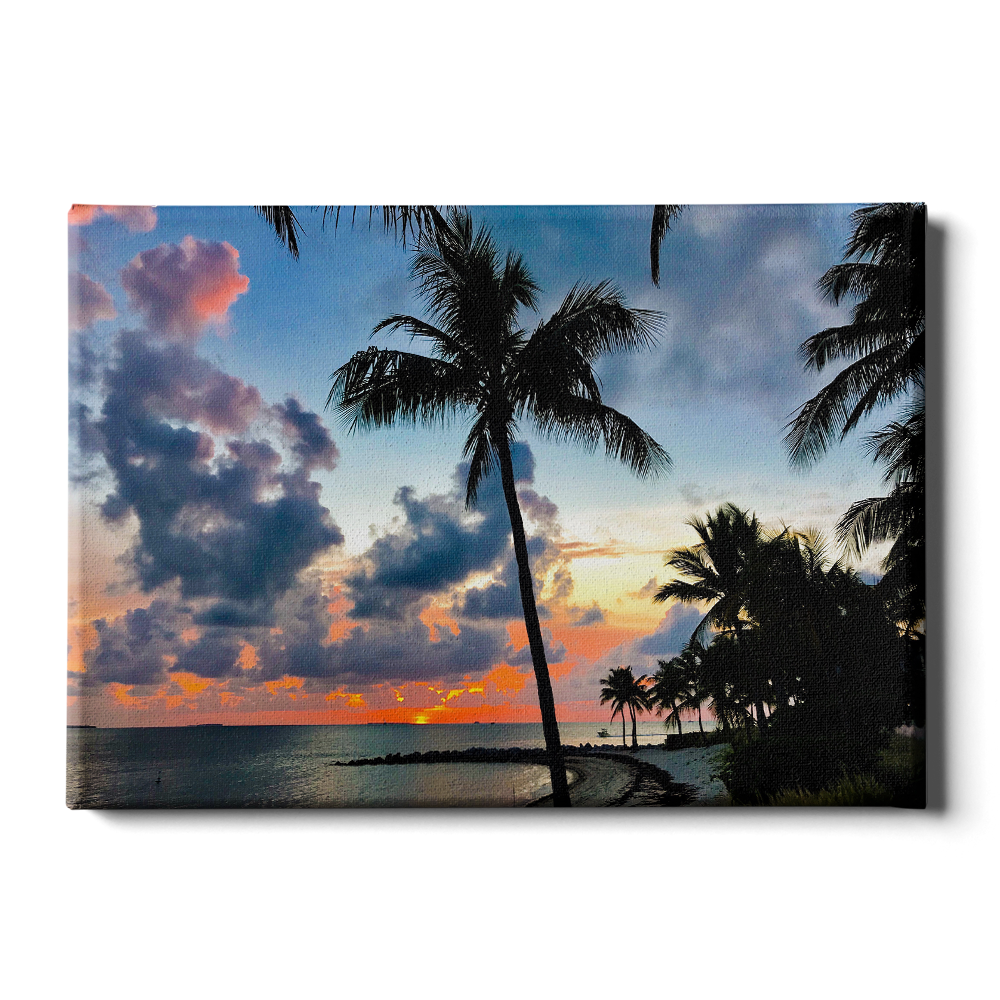 Destination - Key West Sunset - Canvas Photo Print Frame - College Wall Art