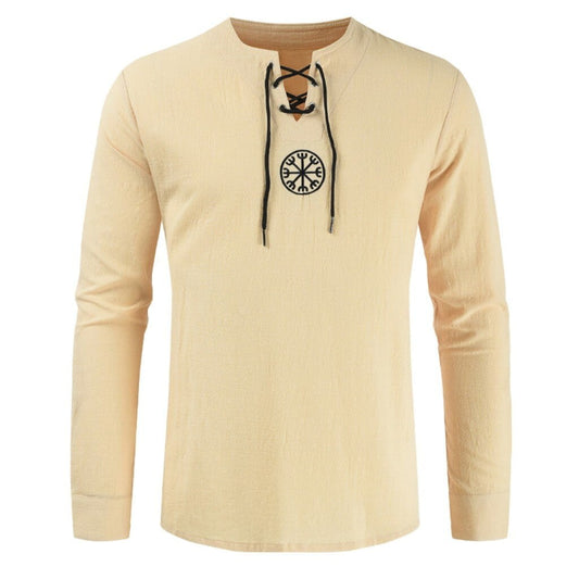 Lace-Up V-Neck Medieval Viking Long Sleeve Shirt – Vikings of Valhalla US