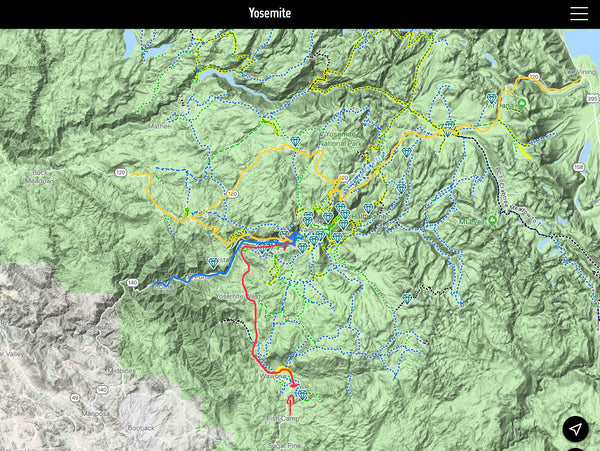 Yosemite Park - directions - getting around - driving Yosemite - Camping