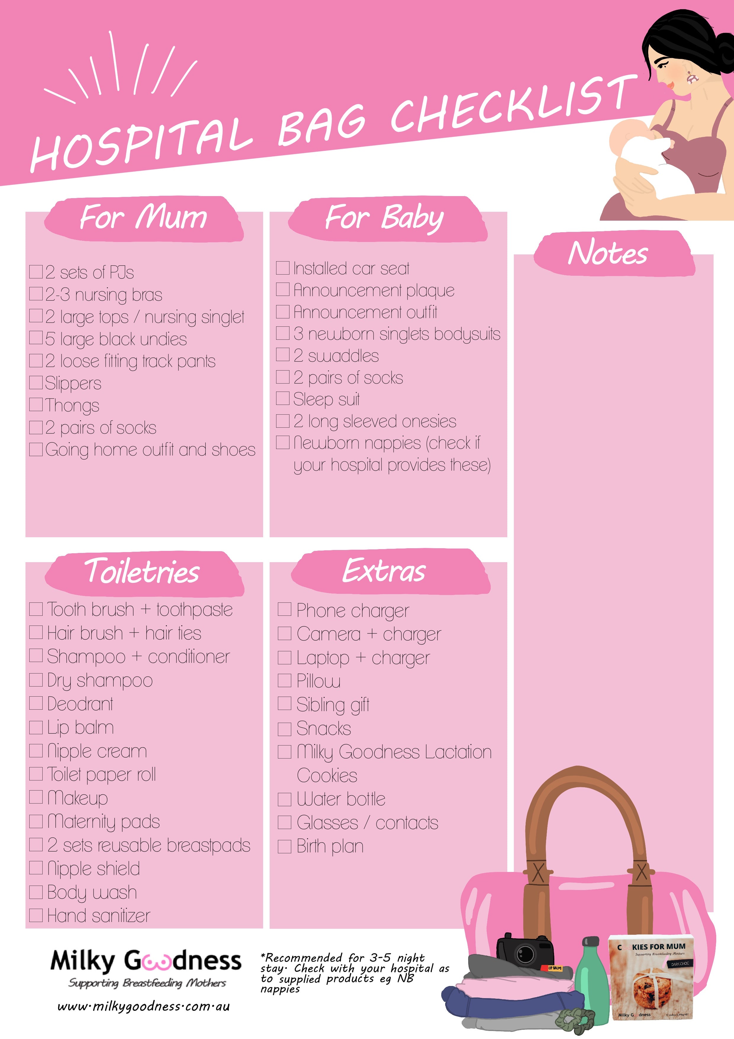 Hospital Bag Checklist - Kelly Rodgers Photography