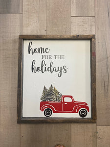 Home for the holidays rustic sign