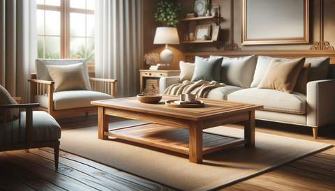 mordern design living room with a wood coffee table and sofa