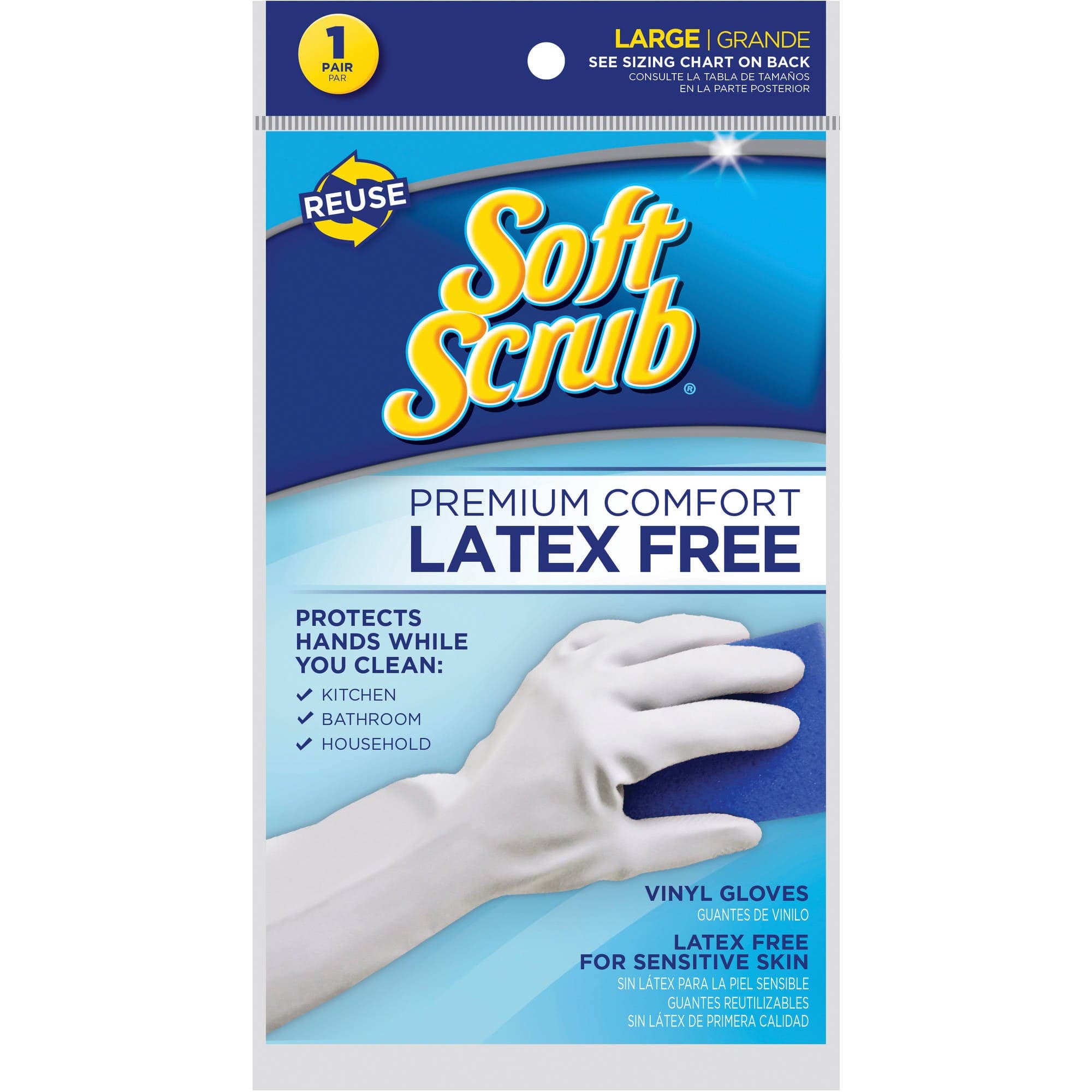 Scrub Vinyl Gloves White 1