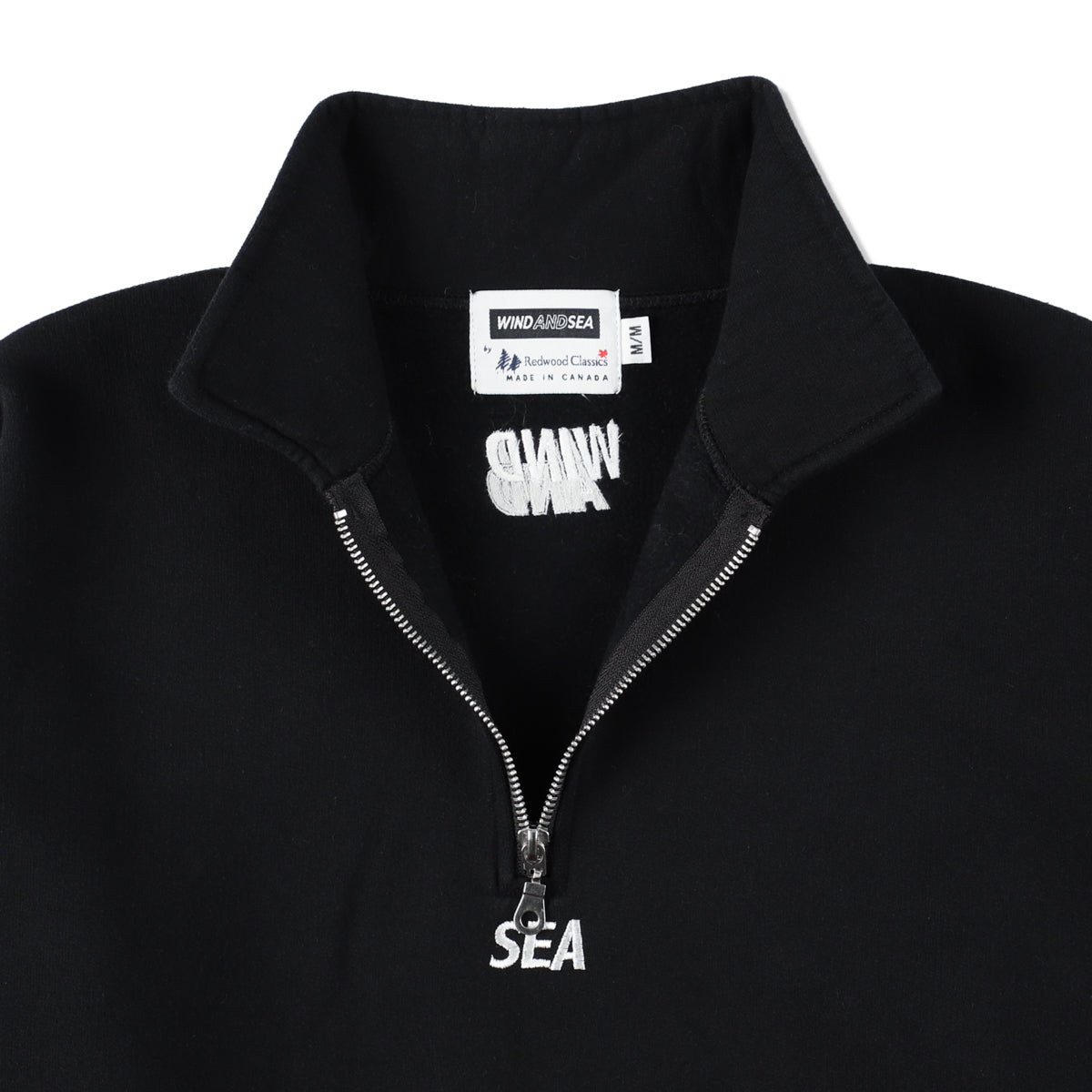 RED WOOD CLASSICS x WDS SPIRIT BEAR HALF ZIP / BLACK - WIND AND SEA