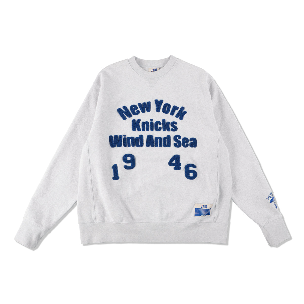 マルチボーダーシリーズ WINDANDSEA DAMAGED CREW NECK L ネイビー