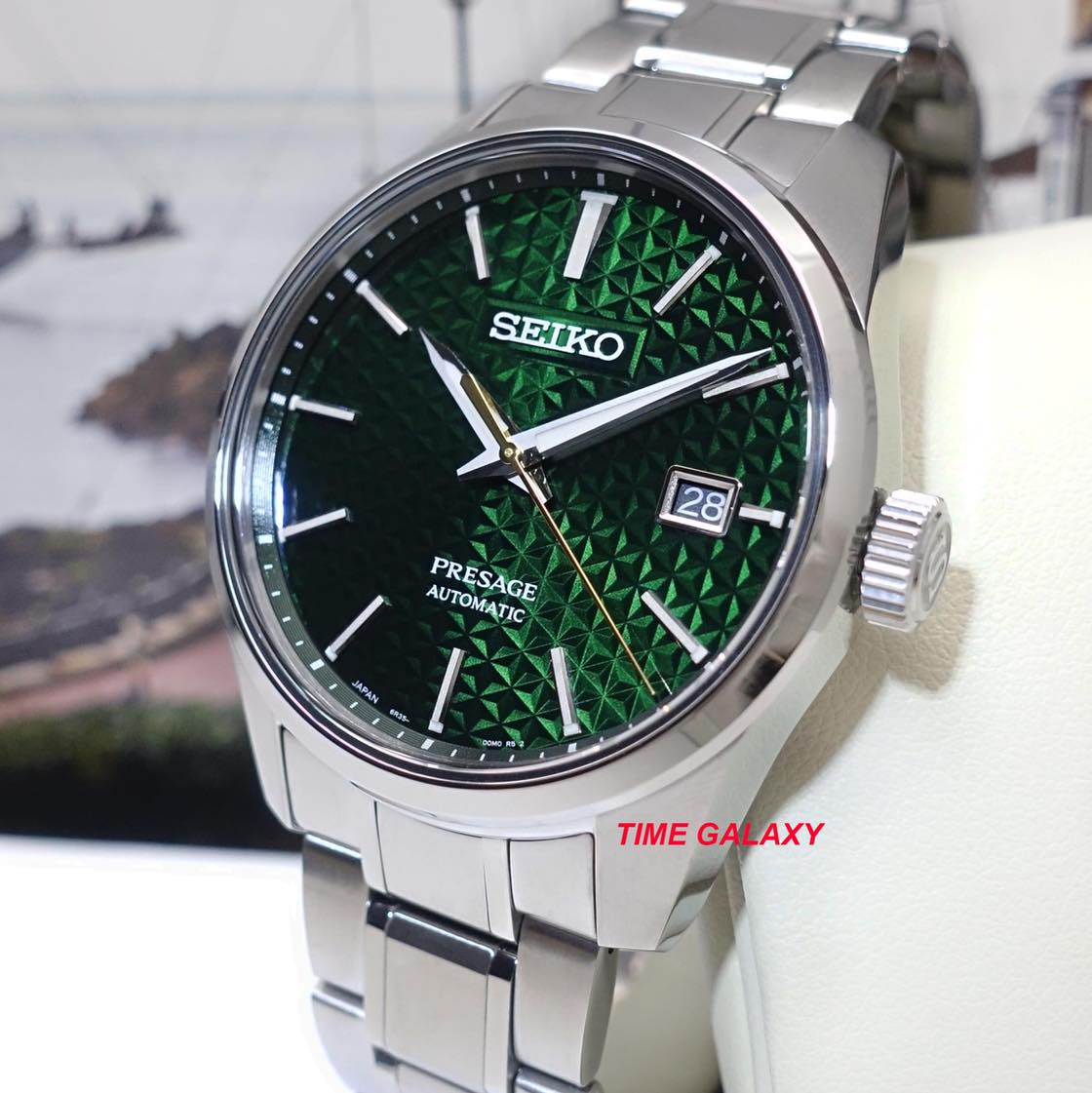 SEIKO Presage Sharp Edges Emerald Green SPB169J1| Time Galaxy Watch