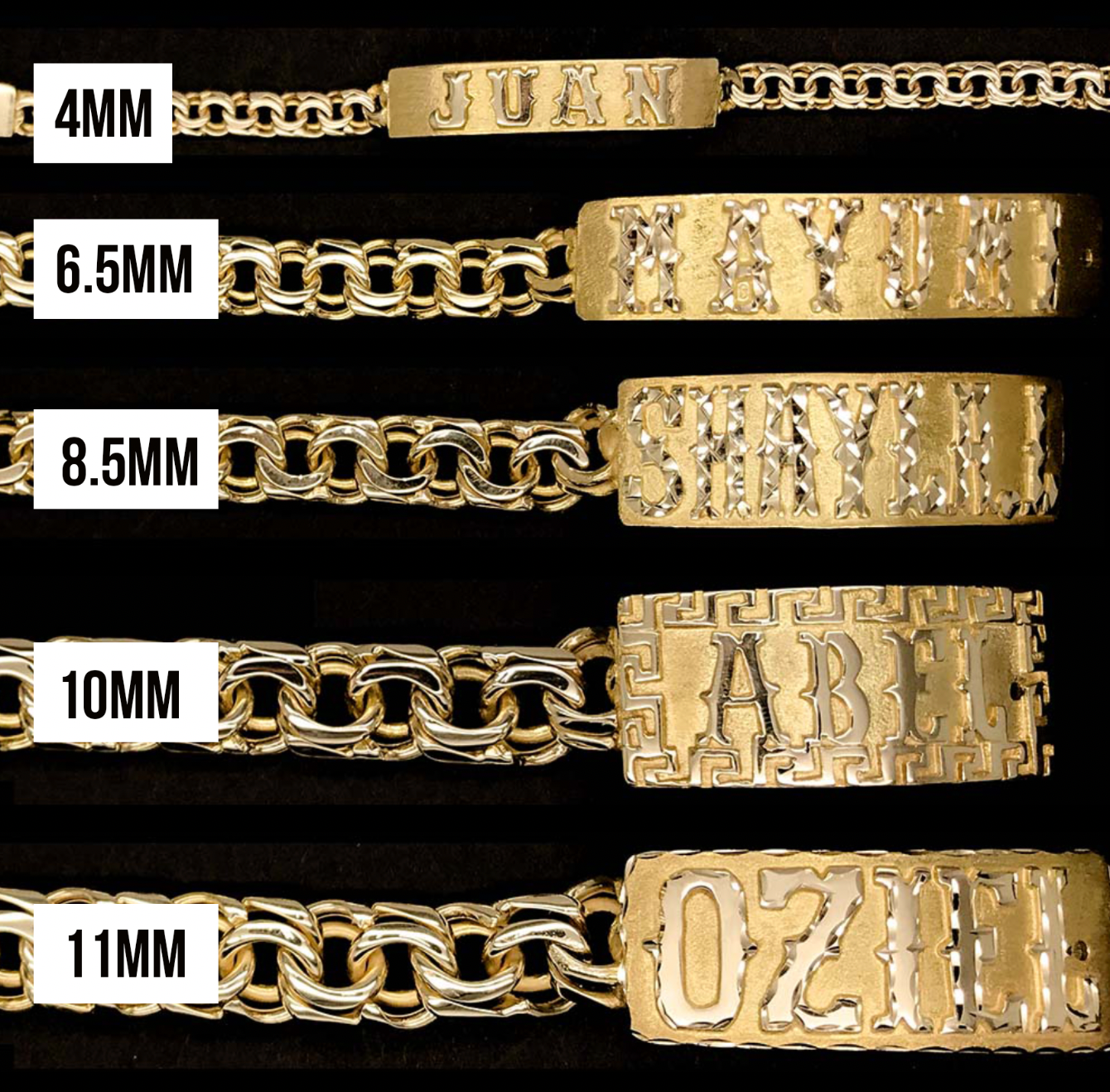 11mm Children Gold Bracelet/Esclava para de Oro – JDG Jewelers