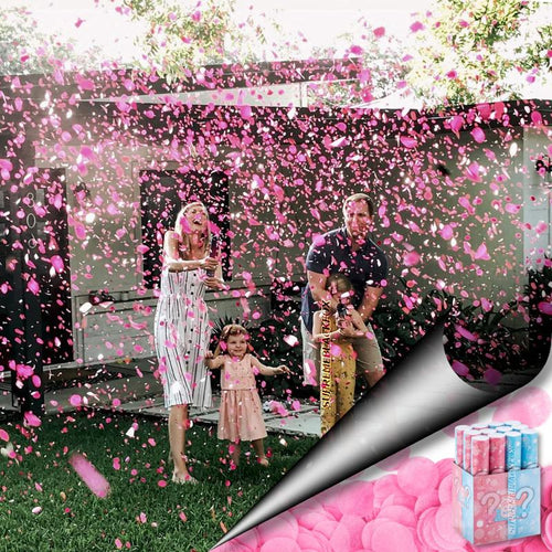 Pink Gender Reveal Confetti & Smoke Cannons (8 Pack) - Biodegradable p –  Supreme Black Fox