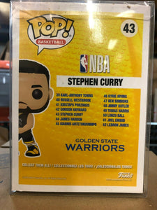 Funko POP! NBA Warriors STEPHEN CURRY Figure #43 w/ Protector