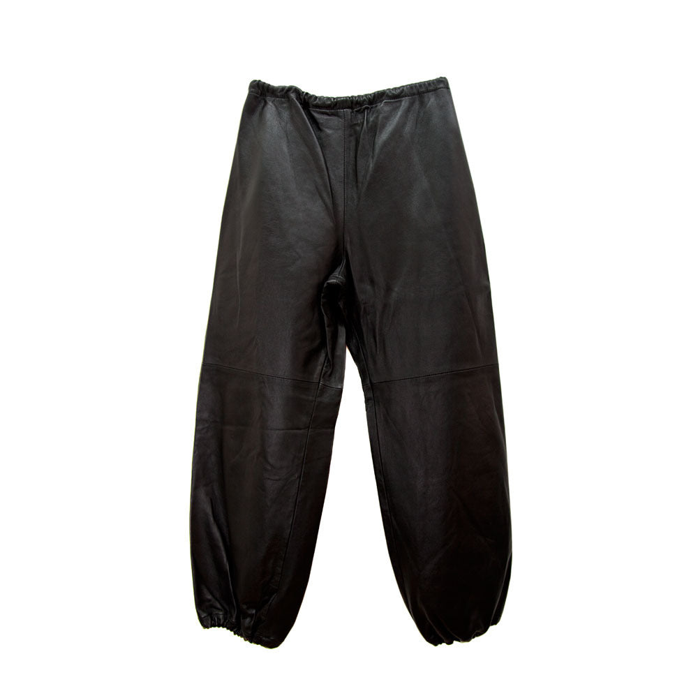 Slow and Steady Wins the Race — Leather Sweatpants in Black
