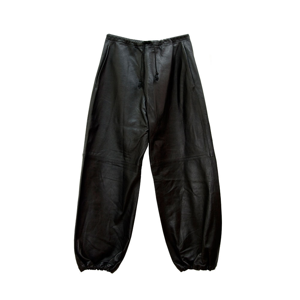 Slow and Steady Wins the Race — Leather Sweatpants in Black