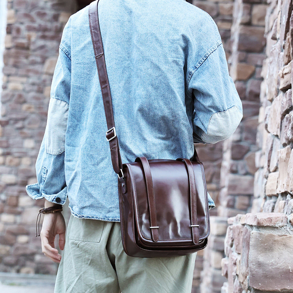 The Elara | Leather Crossbody Bag for Men – The Real Leather Company