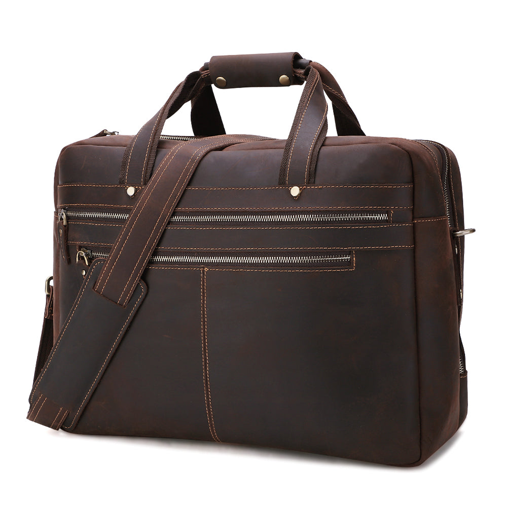 The Briefcase | Men's Leather Work Bag for 17 Inch Laptops – The Real ...