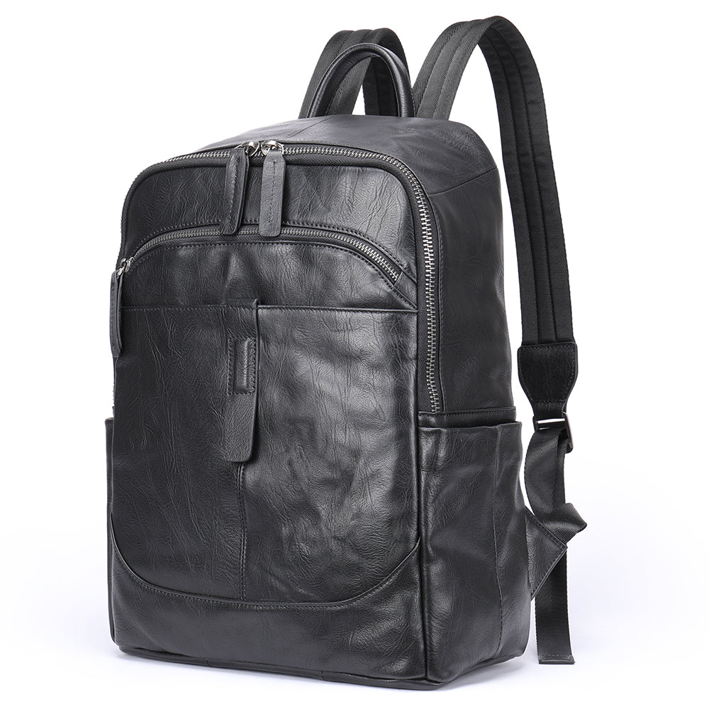 The Nero | Men's Black Leather Backpack – The Real Leather Company