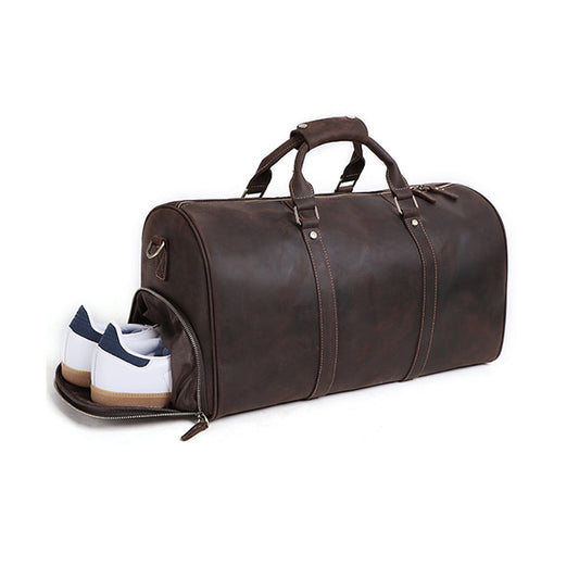 Small Leather Duffle Bag for Men - Mini Travel Overnight Bag – The