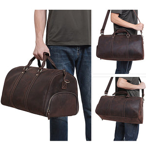 Men's Leather Duffel Bag - Weekend Trip Travelling Airport Bag – The ...