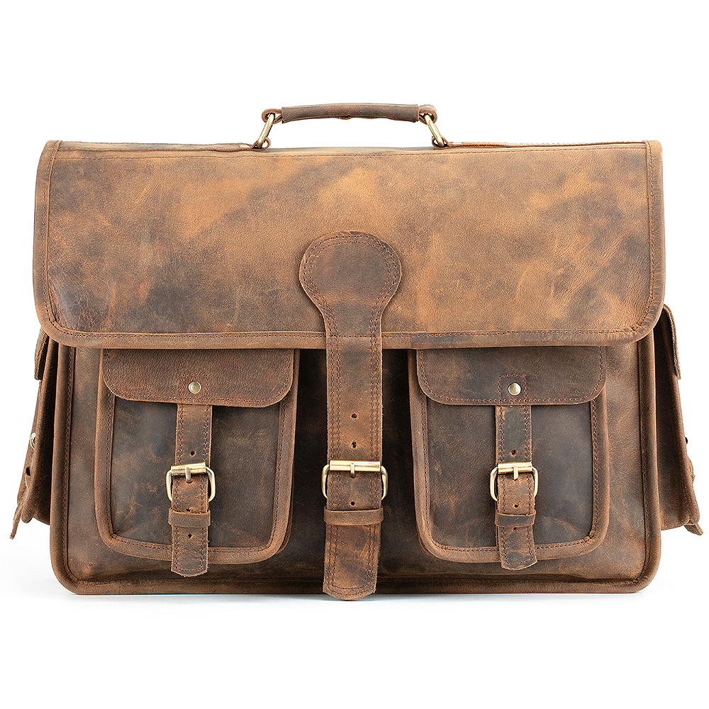 Men's Leather Messenger Bag Laptop Briefcase - Satchel Work Bag – The ...