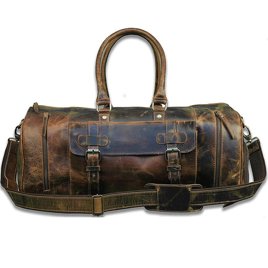 Buffalo Leather Messenger Bag For Men Distressed Full Grain Laptop