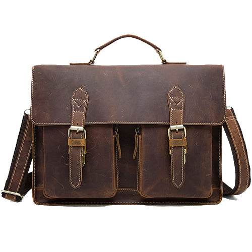 Men's Leather Messenger Bag for Laptops - Vintage Satchel Bag – The ...