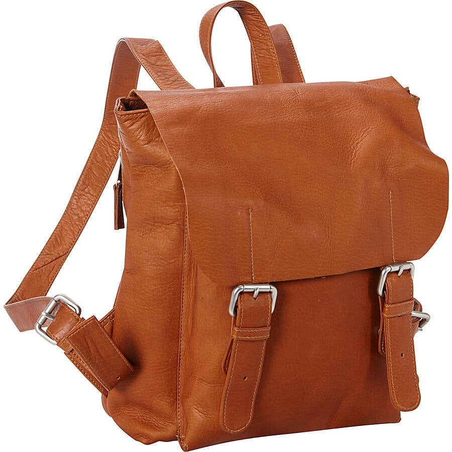 mens tan leather backpack