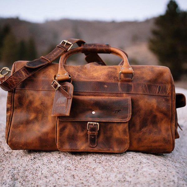 Men&#39;s Buffalo Leather Duffel Bag - Weekend Bag for Travel – The Real Leather Company