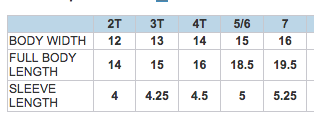 What Is 2t Size Chart