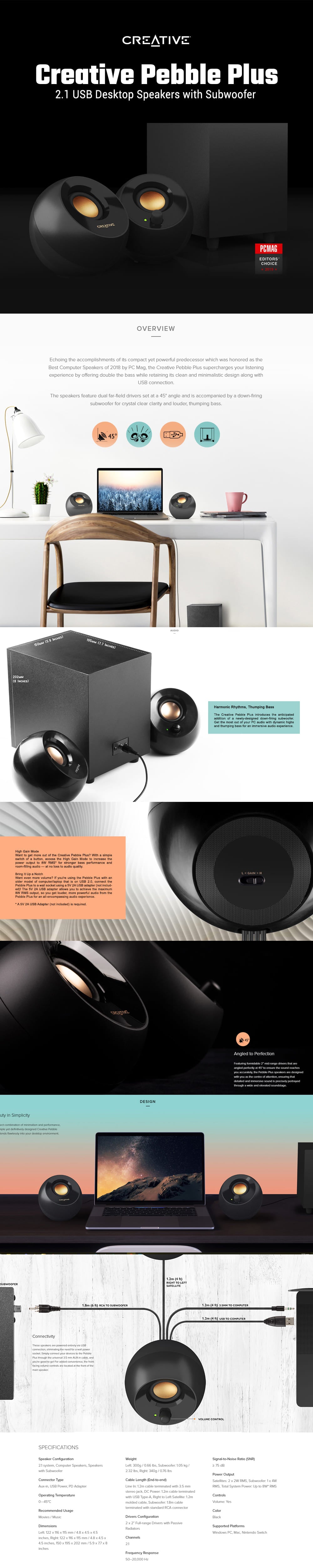 Creative Pebble Plus 2.1 USB Desktop Speakers with Subwoofer - Image 4